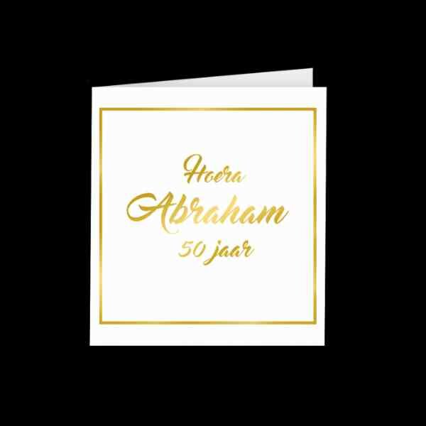 Gold White Cards abraham  50 jaar