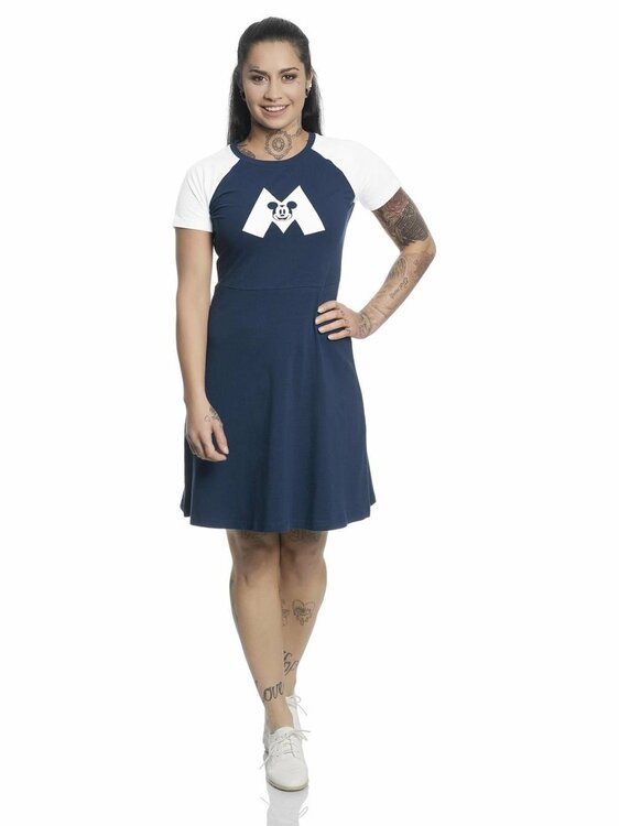 DISNEY - Mickey Mouse M College Dress Navy/White (M)
