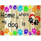 Diamond Painting Home is where the dog is  Ronde steentjes 55 x40 cm