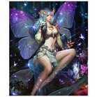 Diamond  Painting Paarse  Fee 40x50 cm Vierkante steentjes