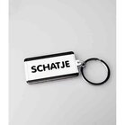Paper Dreams Sleutelhanger Schatje 13,5 X 4,5 Cm Staal Zwart/wit