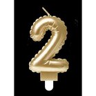 Foil balloon candle gold - 2
