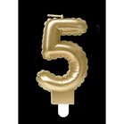 Foil balloon kaars gold - 5