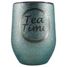 Mok Glitter groen zwart   360 Ml Tea Time