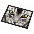 Grijze Kat Glazen Placemat met zwarte rand