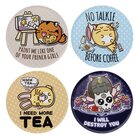 FUZZBALLS - 4 Embossed Metal Coasters FUZZBALLS - 4 Embossed Metal Coasters