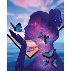 Diamond painting op kader  Space inside  40 x 50 cm