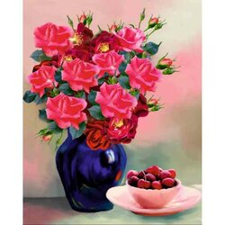 Diamond painting op kader  Scarlet bouquet  40 x 50 cm