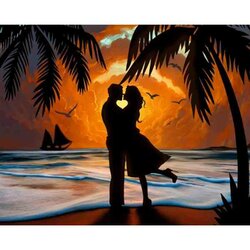 Diamond painting op kader Romantic Moment 40 x 50 cm
