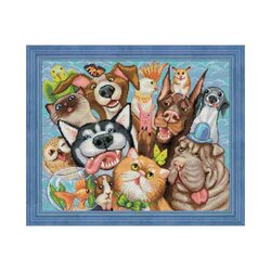 Diamond Painting Animal Selfie 50x40 cm vierkante steentjes