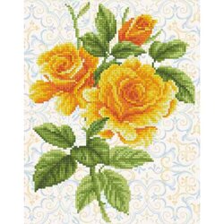 Diamond Painting DIAMOND DOTZ&reg; - Pre Framed Kit - Formaat 36x28cm - Yellow Rose Bouquet with Frame