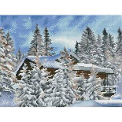 Diamond Painting DQ8.015 DIAMOND DOTZ&reg; SQUARES - 31x41cm - Alpine Retreat