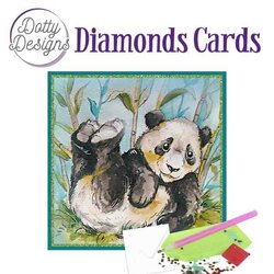 DDDC1121 Dotty Designs Diamond Cards - Lazy Panda Bear - Diamond Painting Wenskaart
