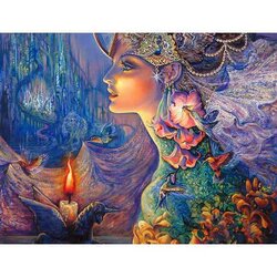 Fantasie Dame 65 x 50  ronde steentjes