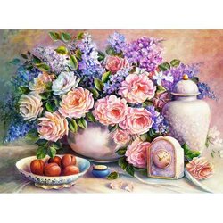 Diamond Painting Stilleven  55 x 40  ronde steentjes