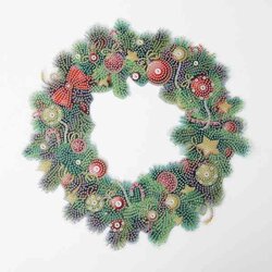 diamond Painting Kerstkrans 30 x30 ronde steentjes