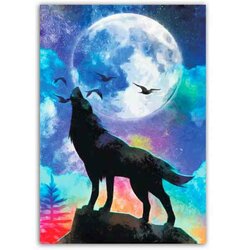 Full Moon  50 x40  cm  ronde steentjes met kader