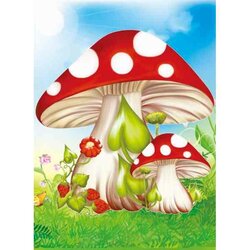 Diamond Painting fly Agaric Mushrooms 22 x 17 cm ronde steentjes op kader