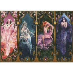 4 Dames 120x 85 Vierkante steentjes