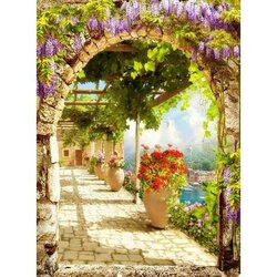 diamond Painting  Vierkante Steentjes Flower Arch  60 x 45
