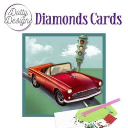 Diamond Painting Dotty Designs Diamonds Cards -Vintage Red Car