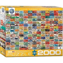 Volkswagon Groovy Bus Collage -  Puzzel 2000 Stukjes