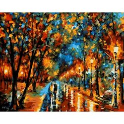 Schilderen op nummer  Avondwandeling  Herfst     40 x50