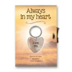 Gelukshart Sleutelhanger Giftcard Always in my Heart
