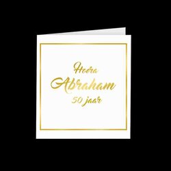 Gold White Cards abraham  50 jaar