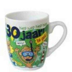 Paper Dreams Mok Cartoon-stijl 30 Jaar Keramiek 325ml Groen/wit