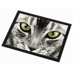 Grijze Kat Glazen Placemat met zwarte rand