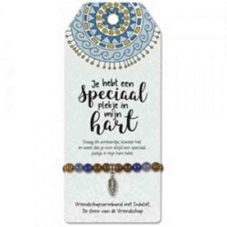 Voor altijd in mijn hart Vriendschapsarmband / Wenskaart 