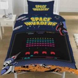 Space Invaders Coin Op - Dekbedovertrek - Eenpersoons - 135 x 200 cm - Multi