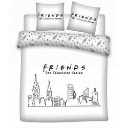 Friends Dekbedovertrek Skyline - Lits Jumeaux - 240 x 220 cm - Wit