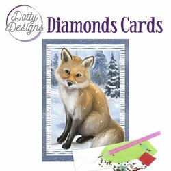 Dotty Designs Diamond Cards - Wenskaart  Fox in the snow