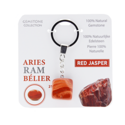 Gemstone - Red Jasper - Sleutelhanger - Sterrenbeeld - Ram