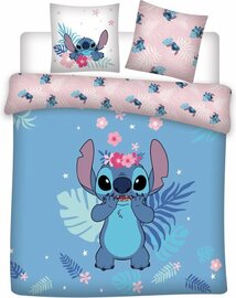 Disney Lilo &amp; Stitch Dekbedovertrek Flower - Lits Jumeaux - 240 x 220 cm - Katoen