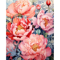 Diamond Painting - Canvas op houten frame - BLOEMEN - 30 x 40 cm