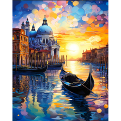 Diamond Painting op Kader Venice at sunset 30x40 cm