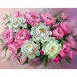 Diamond Painting op kader Peonies 30x40 cm