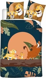 Disney Lion King Dekbedovertrek, Jungle - Eenpersoons - 140 x 200 / 65 x 65 cm - Polykatoen