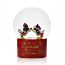 MICKEY &amp; MINNIE - Kiss - Xmas - Snow Globe 120mm
