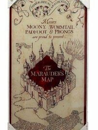 HARRY POTTER - GLASS PRINT - Marauder&#039;s Map - 30X60 cm
