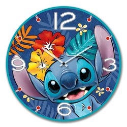STITCH - Wall Clock 50cm - Blue