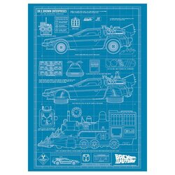 BACK TO THE FUTURE - Blueprint - Art Print Limited Edition