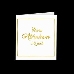 Gold White Cards abraham  50 jaar