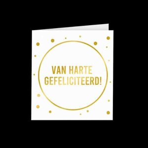 Gold White Cards Van Harte Gefeliciteerd