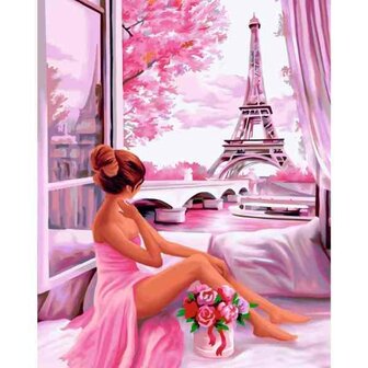Diamond painting op kader &quot;Pink dawn&quot; 40x50 cm