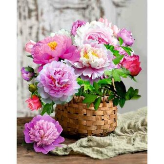 Diamond painting op kader  Garden basket  40 x 50 cm