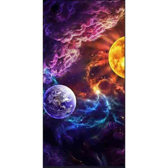 Diamond Painting Earth and Sun 30x60 cm vierkante steentjes
